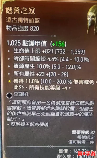 暗黑破坏神4：红锆石胄衣全面属性剖析，解锁终极防御与增益效果的秘密装备