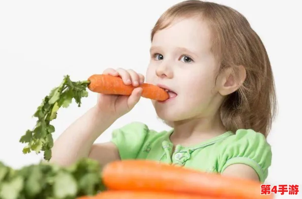 一小孩和妈妈胡萝卜黄：温馨亲子时光，健康饮食的美好选择